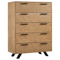 Light Honey Brown 5-drawer Rectangular Chest I93488