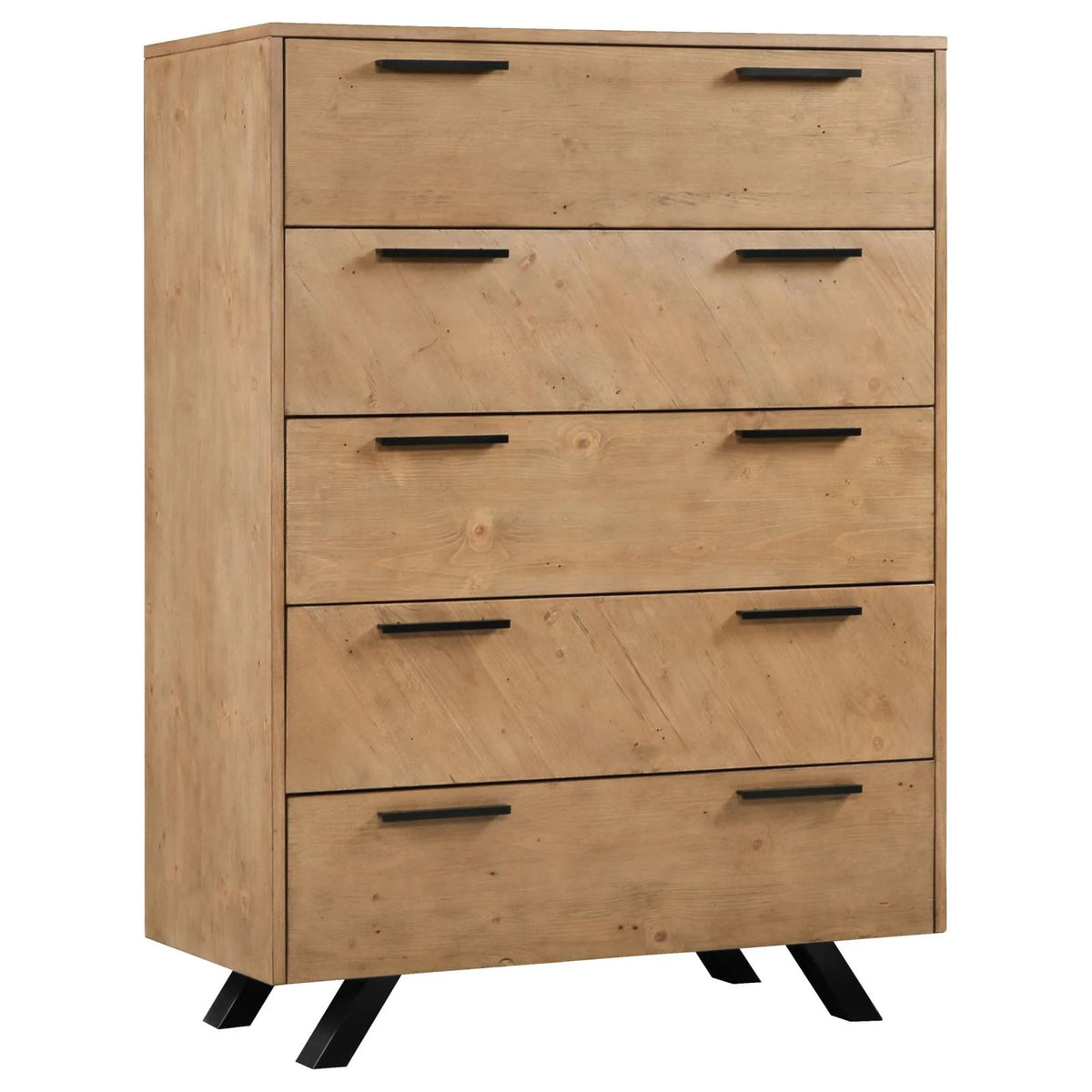 Light Honey Brown 5-drawer Rectangular Chest I93488