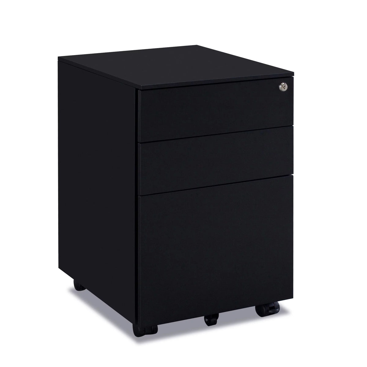 3 Drawer Black Mobile File Cabinet A754