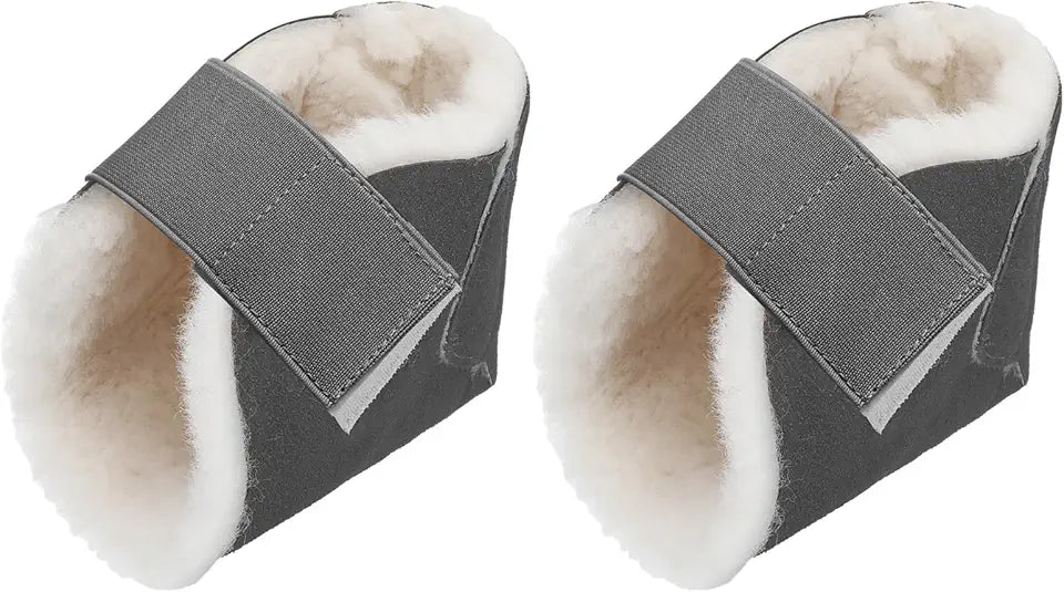 2 Pcs Sheepskin Heel Protectors with Securing Strap W1713