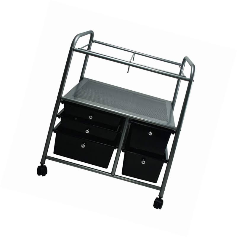 Black File Cart with Five Storage Drawers R602906