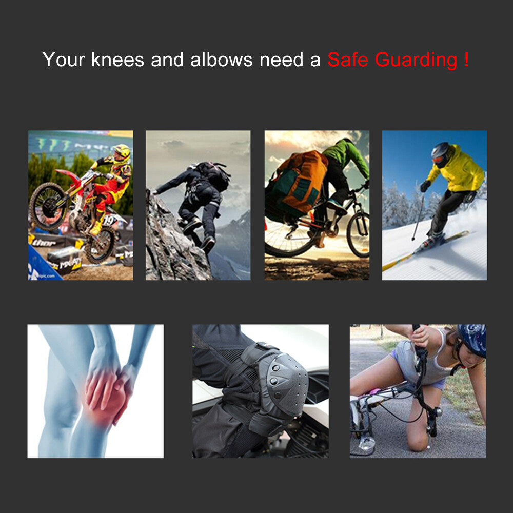 4PCs Cycling Knee Brace and Elbow Guards Protective Pads E521