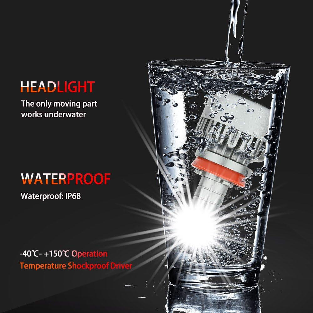 H11 LED Headlight Bulbs 6000K Low Beams Fog Lights Pack of 2 V136