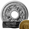15 3/8x22OD x 4 1/4x22ID x 1 1/2x22P Hand-Painted Gold Ceiling Medallion U577