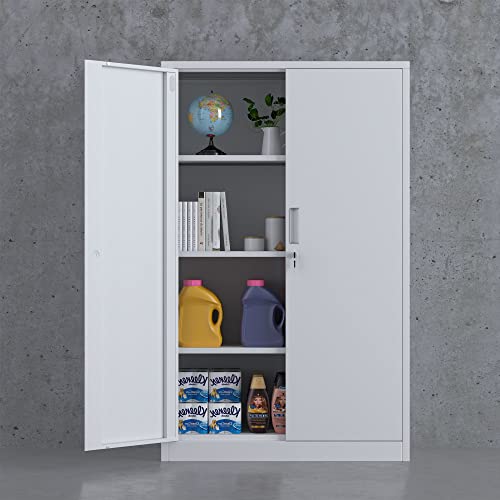 Black 3 Shelf Locking Metal Storage Cabinet F23295