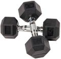 Rubber Encased Hex Dumbbell Pair Black A3340