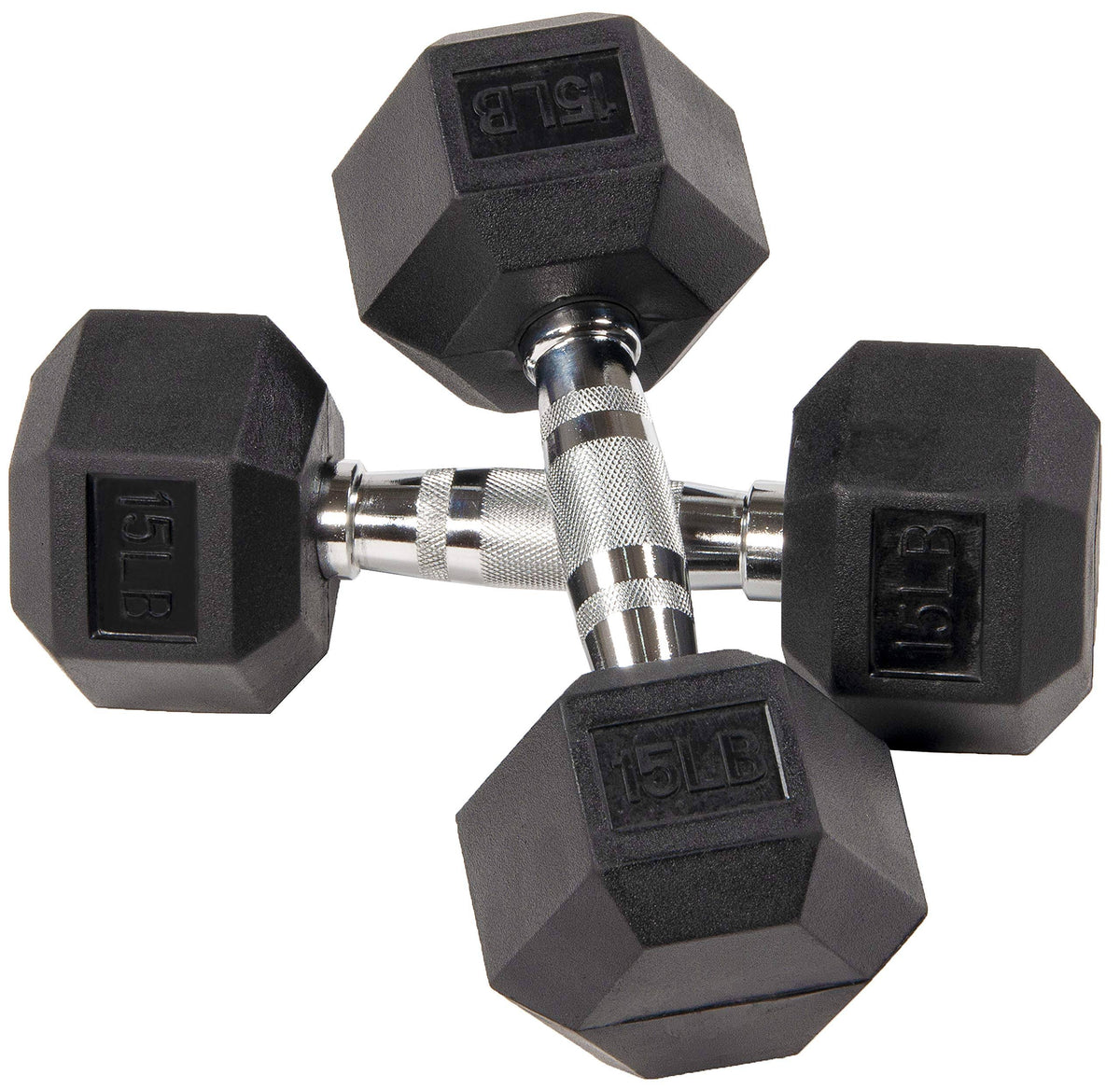 Rubber Encased Hex Dumbbell Pair Black A3340