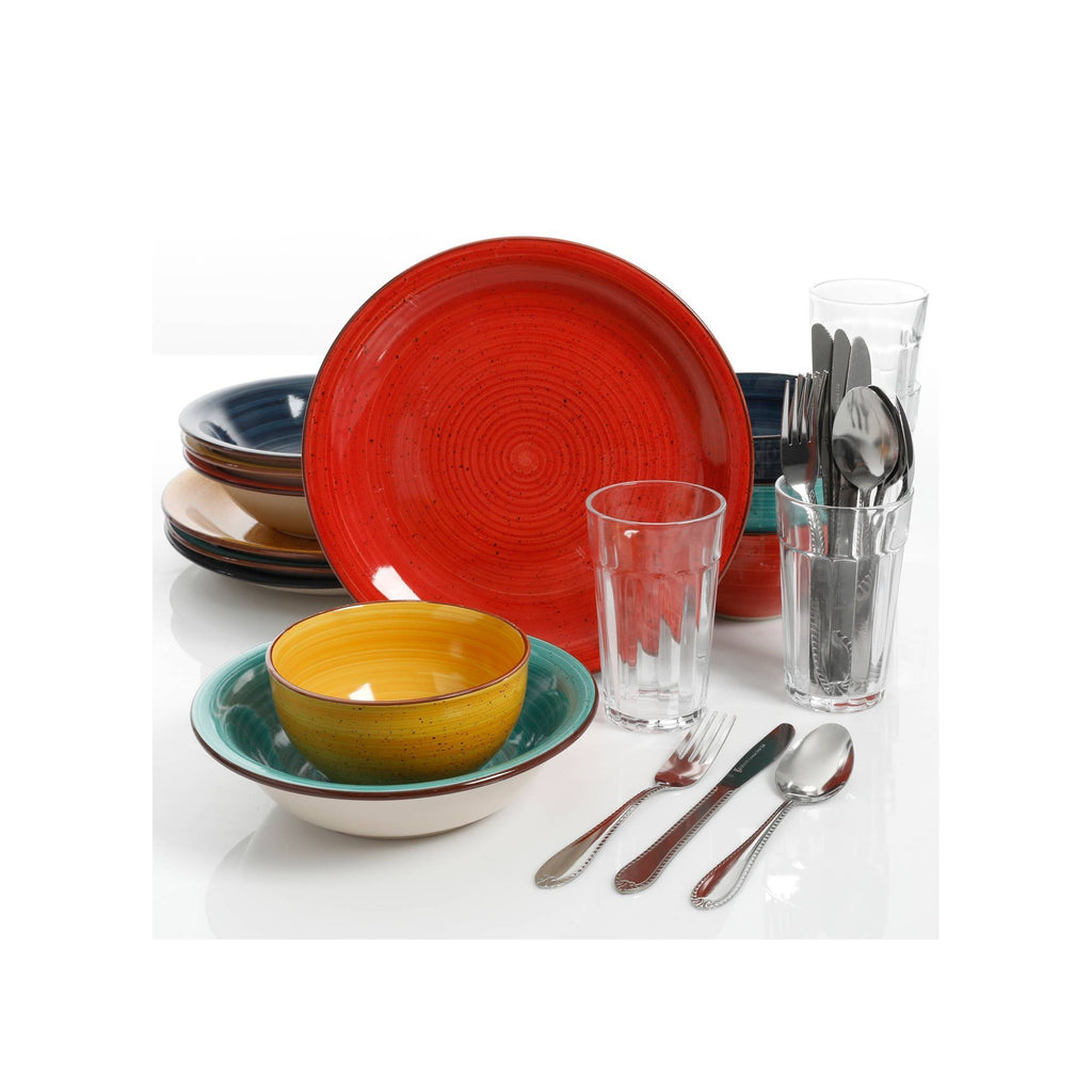 28pc Stoneware Speckle Dinnerware Set R46623