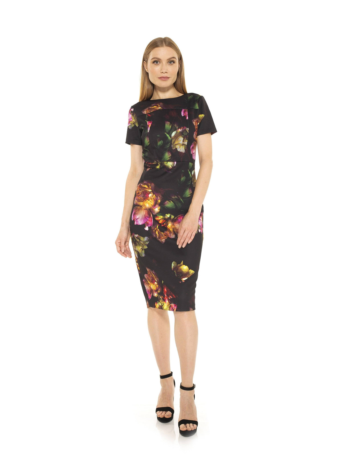 Black Midi Sheath Dress Z75466
