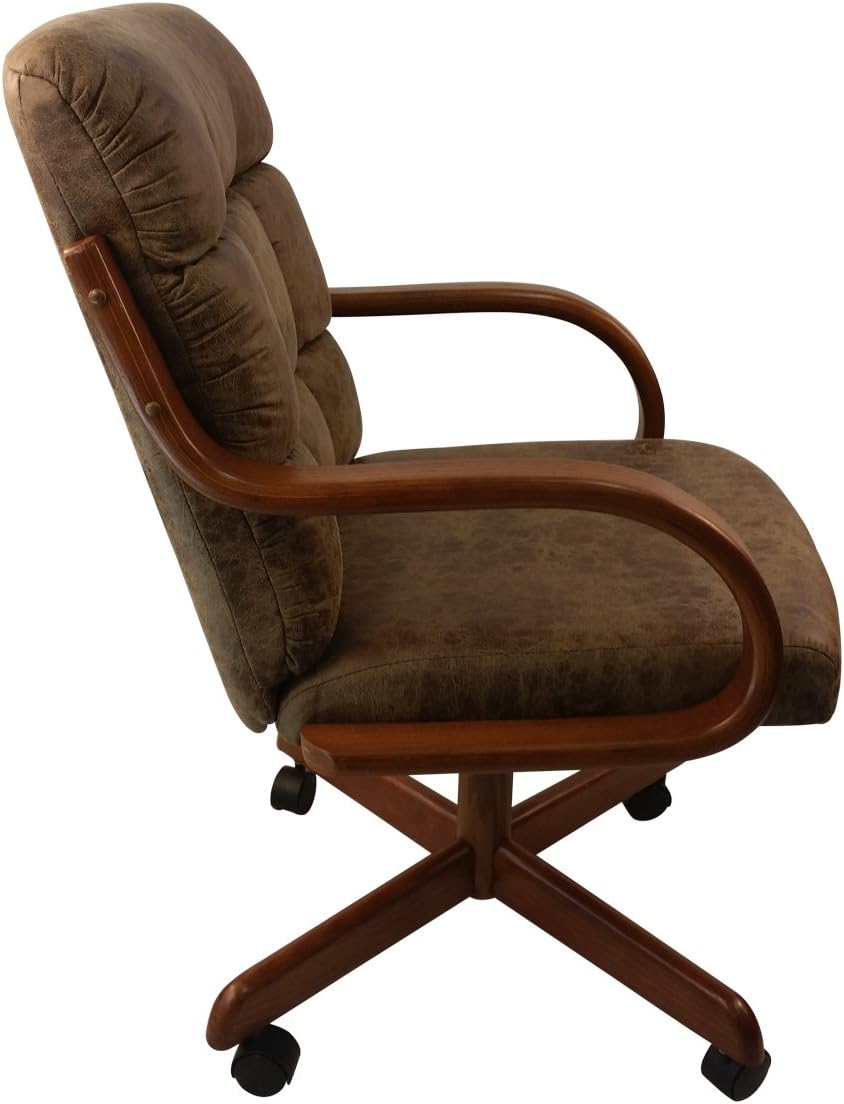 Rawhide Microsuede Swivel Tilt Caster Arm Chair H100366