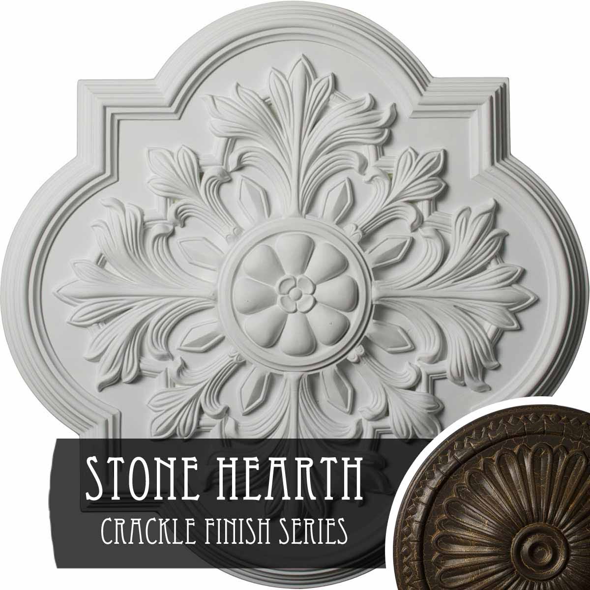 Hand-Painted Stone Hearth Crackle Ceiling Medallion K3871