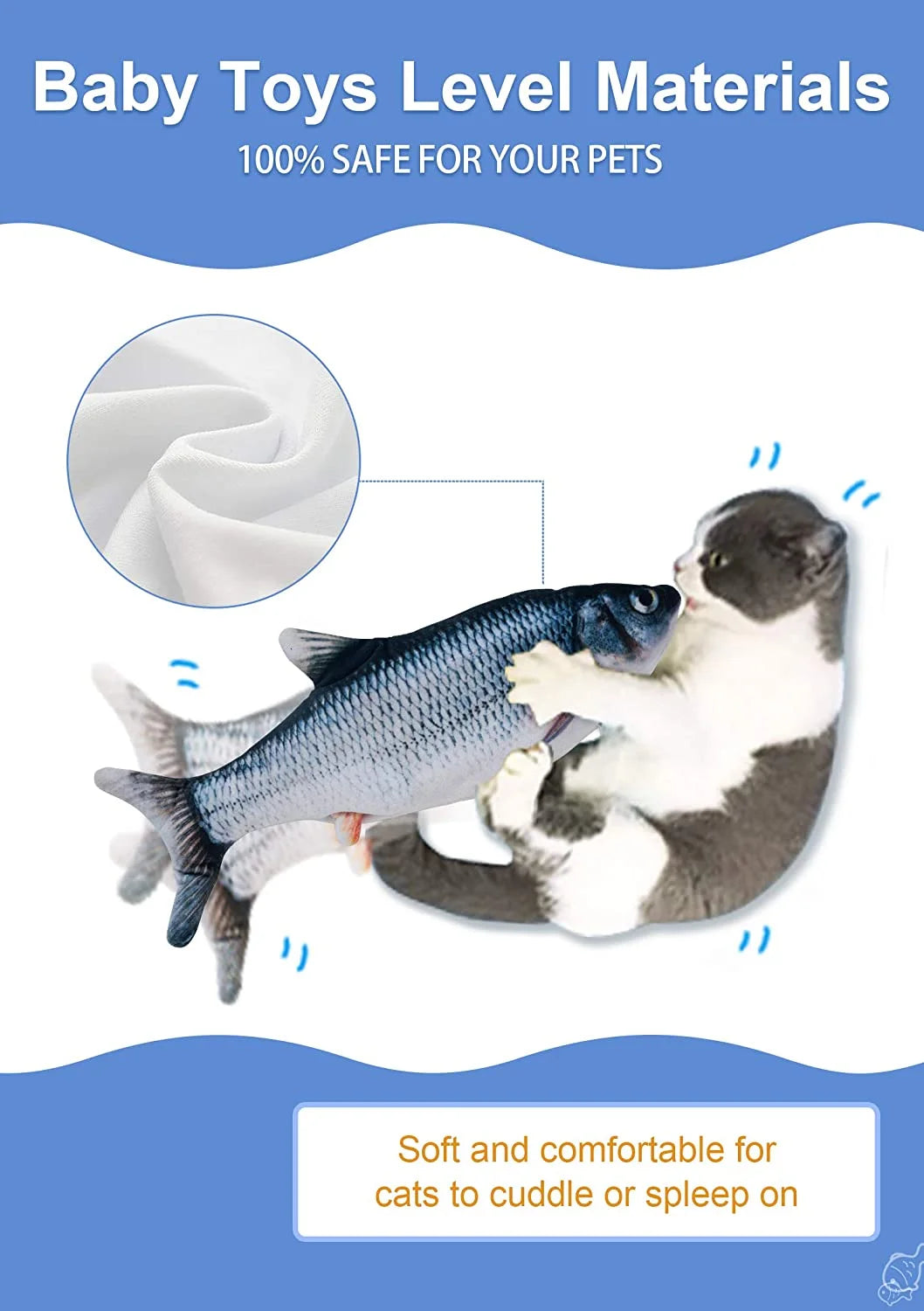 Moving Cat Kicker Fish Toy W86180