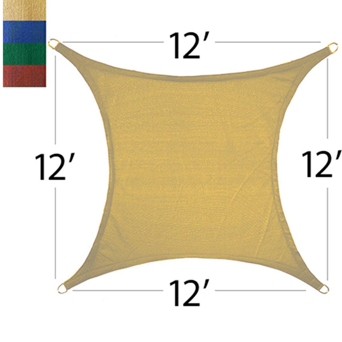12 ft Quadrilateral Sun Shade Sail P172