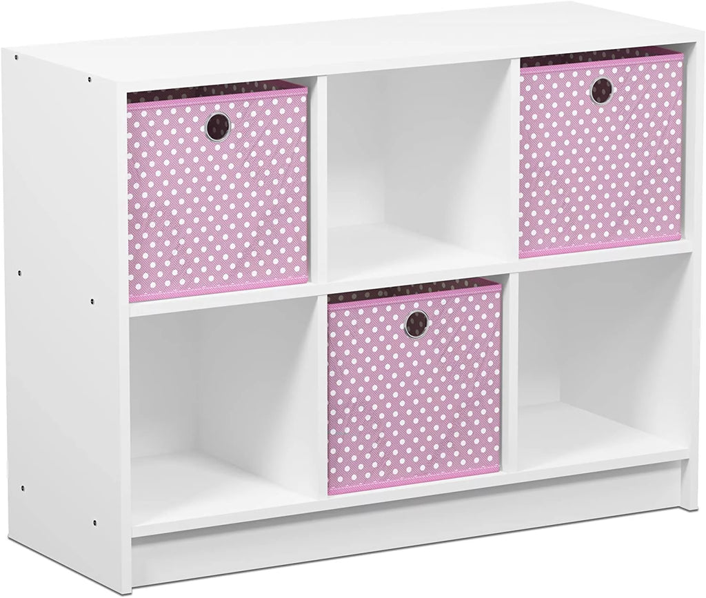 6 Cube Storage Organizer Bookcase with Bins V707