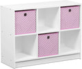 6 Cube Storage Organizer Bookcase with Bins V707
