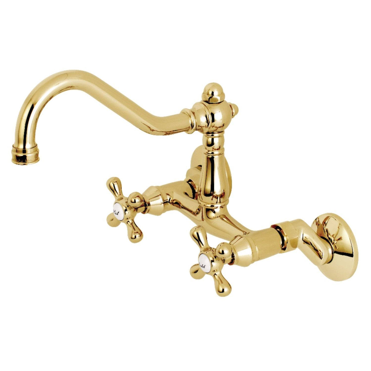 Brushed Brass Adjustable Wall Mount Kitchen Faucet I5066