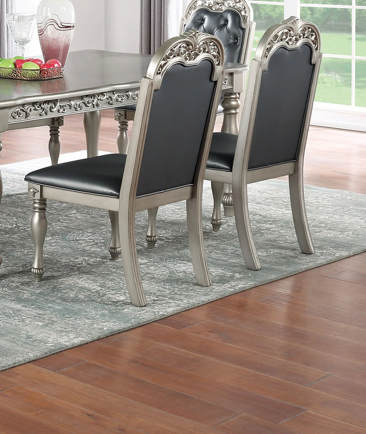 Set of 2 Grey Upholstered Dining Chairs Z256922