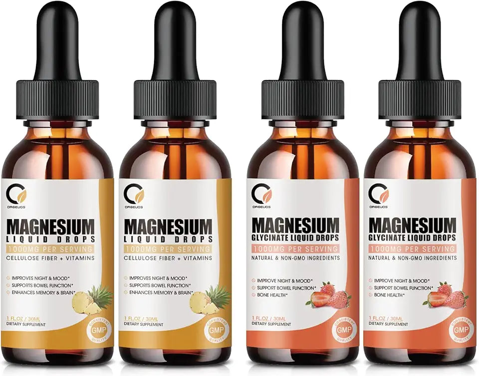 1000mg Liquid Magnesium Glycinate Supplement with Bromelain, Vitamin B6, C, D P447