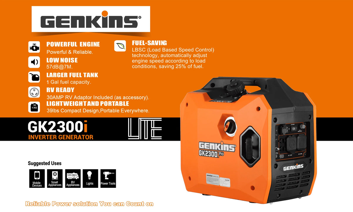 2300 Watt Light Weight Portable Inverter Generator J8964