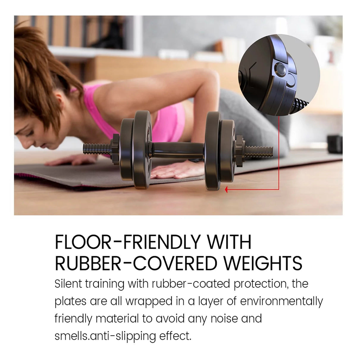 Adjustable Weight Dumbbell Set of 2 20lbs Q300562