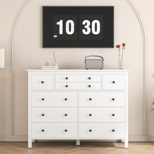 Black 10 Drawer Wood Dresser L12254