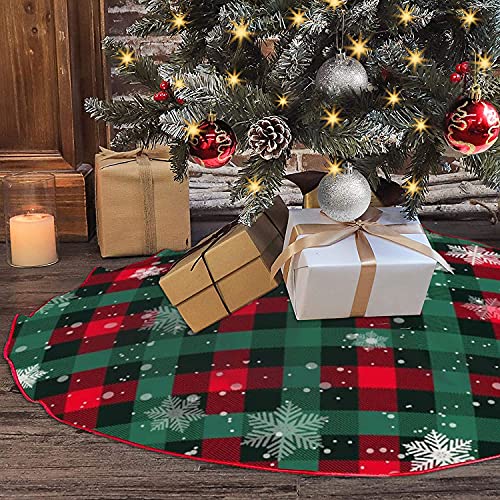 Red 48 inches Plush Christmas Tree Skirt Y21274
