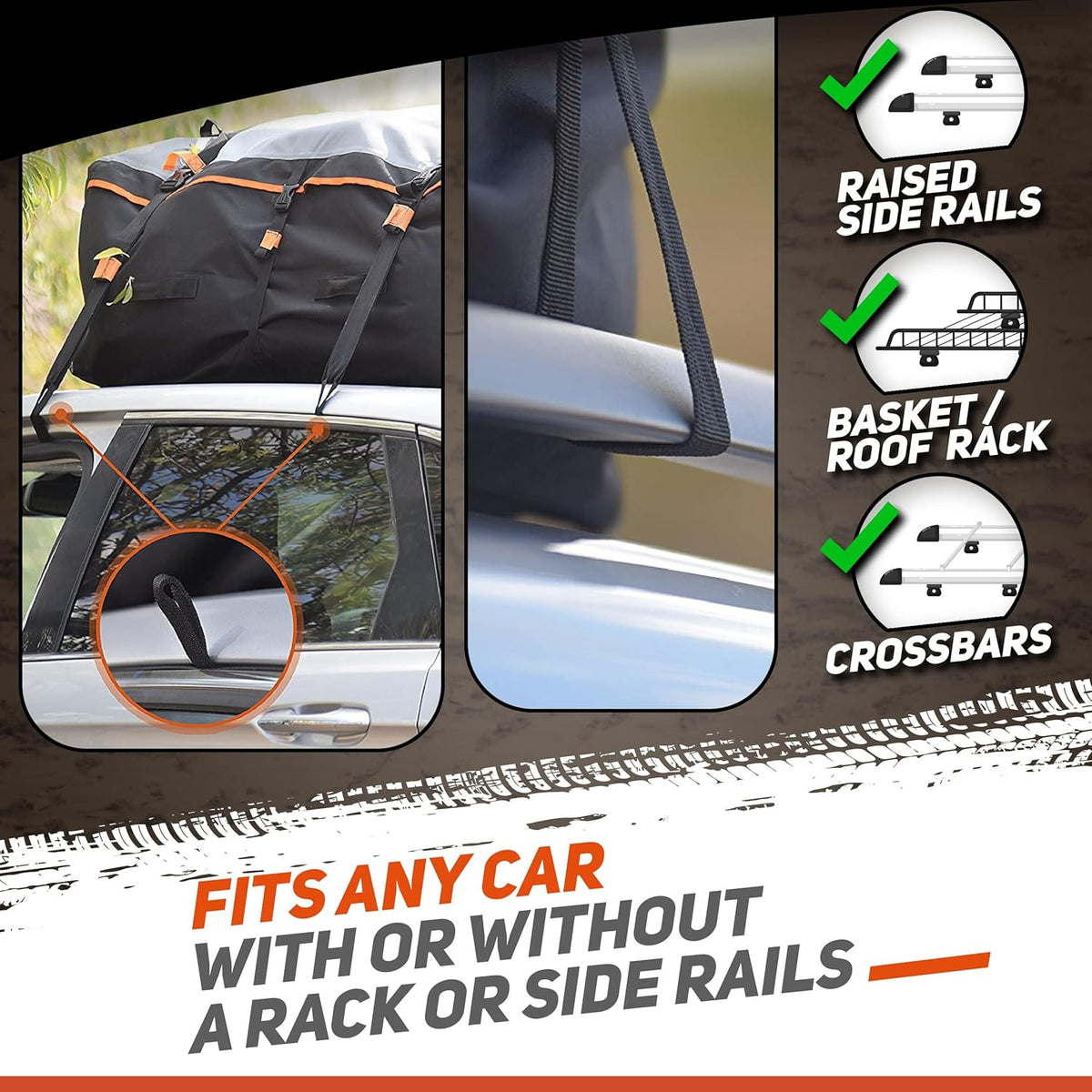 19 Cubic Feet Waterproof Car Roof Bag & Rooftop Cargo Carrier F5167