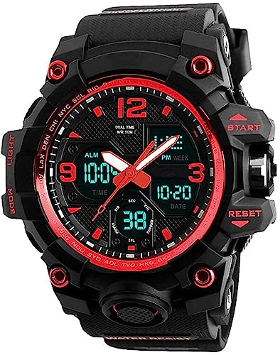 Men's Analog Sports Watch LED Military Digital Watch Electronic Stopwatch Large Dual Dial Time Outdoor Army Wrist Watch Tactical G1926