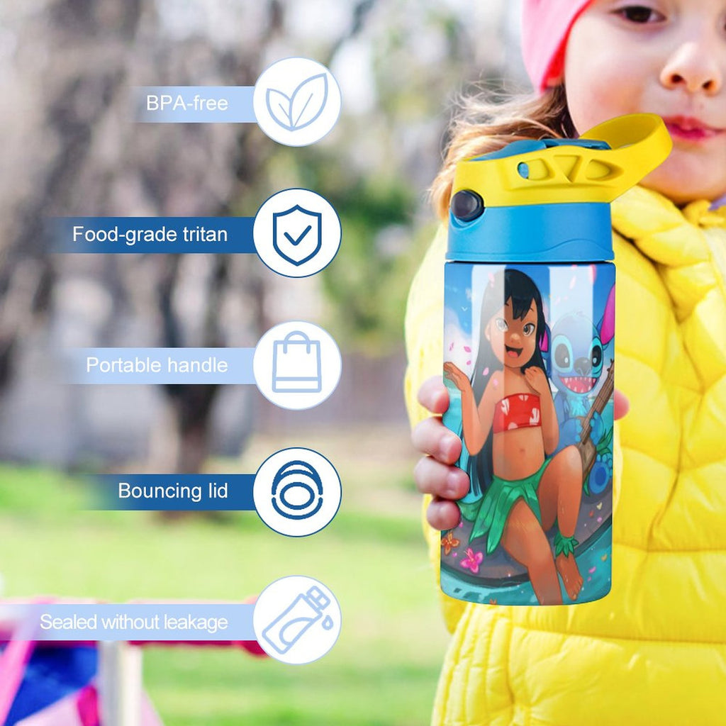 Stainless Steel Vacuum Insulated Water Bottle With Straw S7176