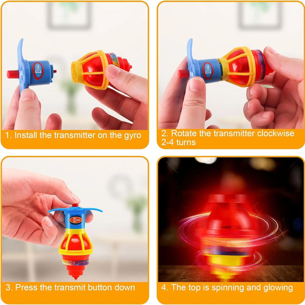 20 Pack UFO Spinning Tops with LED Light Up Flashing Toys J149600