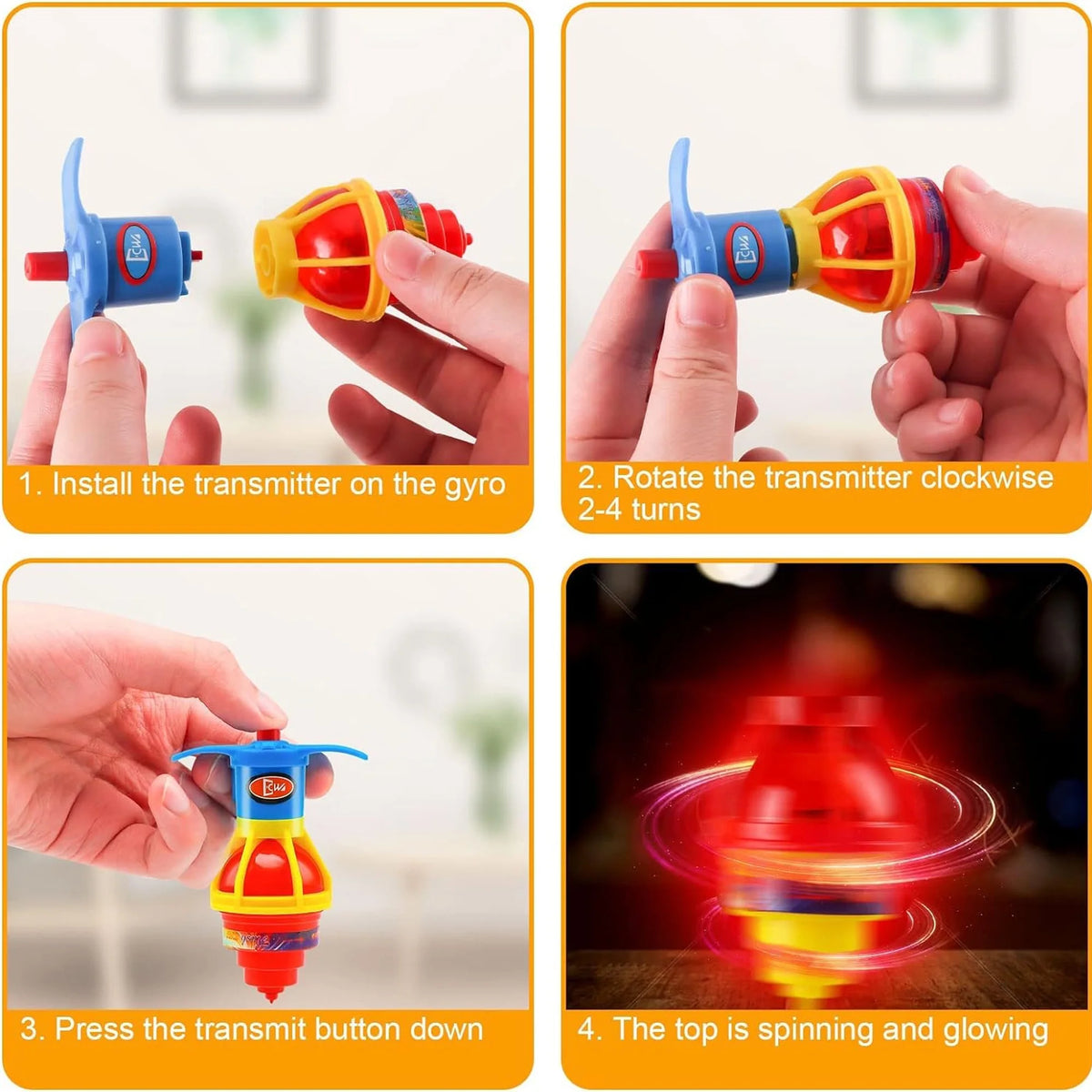 20 Pack UFO Spinning Tops with LED Light Up Flashing Toys J149600