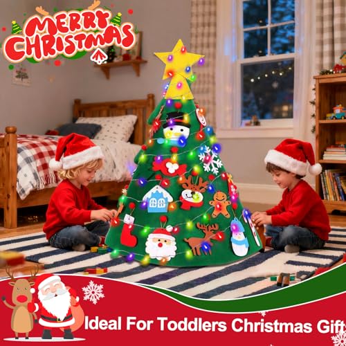 3D DIY Felt Christmas Tree with 20 Hanging Ornaments W838855