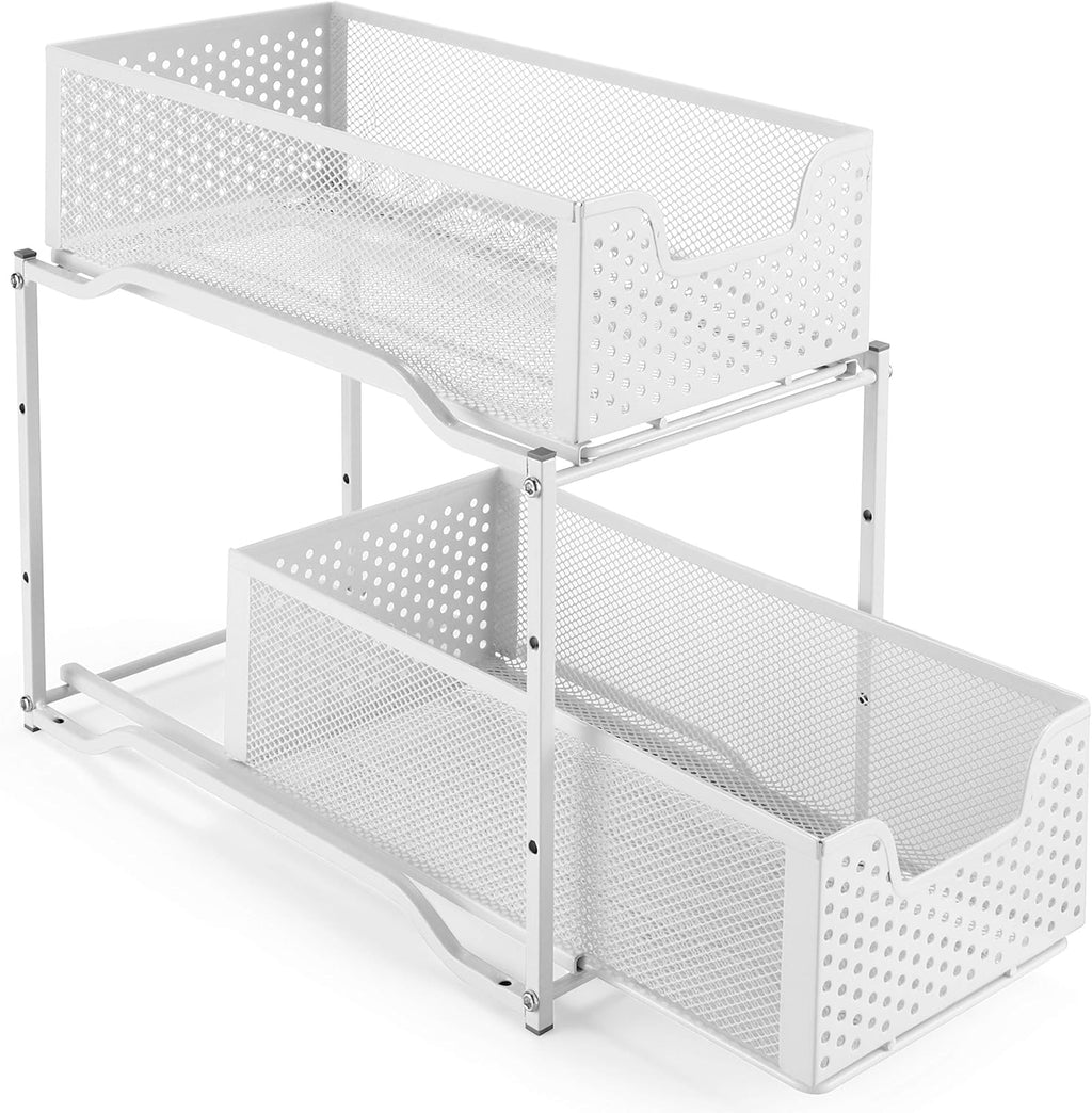 Bronze Stackable 2-Tier Under Sink Cabinet Organizer with Sliding Storage Drawer M714018
