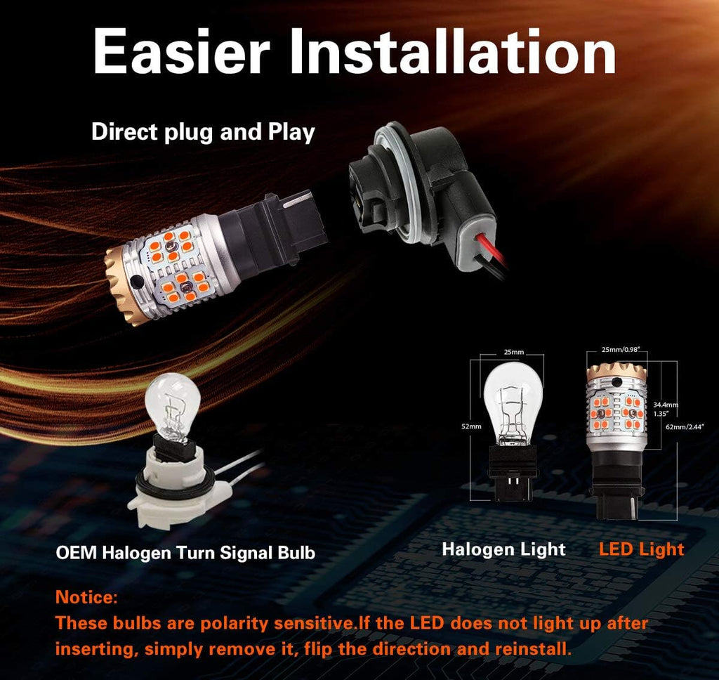 Amber LED Turn Signal Light Bulb (Pack of 2) R16973