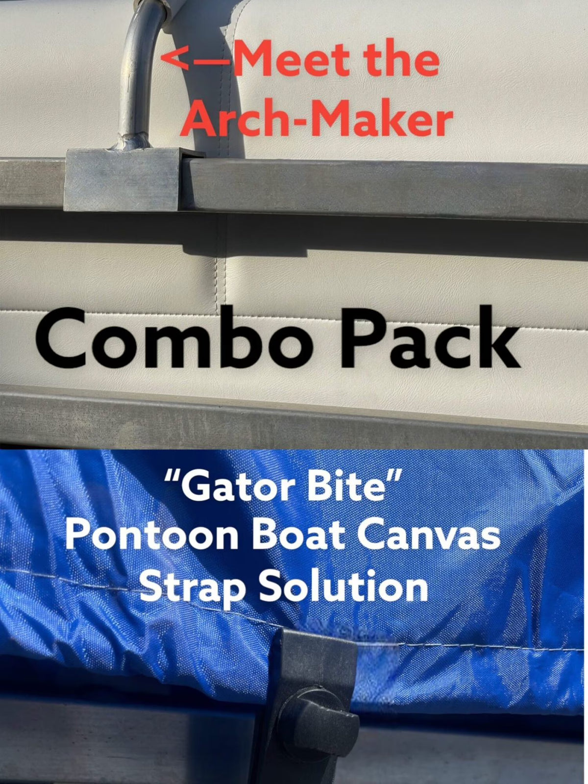 12'-18' Pontoon Boat Canvas Solution with 6 Rise Combo Pack with 12 Gator Bite Canvas Strap Solutions L426408