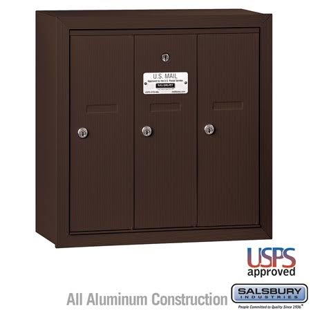 Vertical Mailbox - 3 Doors - Sandstone - Surface Mounted L92437