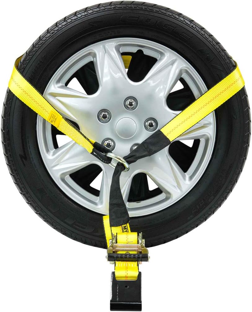 4 Pack 2 x 10' Car Tie Down Ratchet Strap with Flat Hook T6806