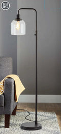 60" 1-Light Black Metal Floor Lamp R37892