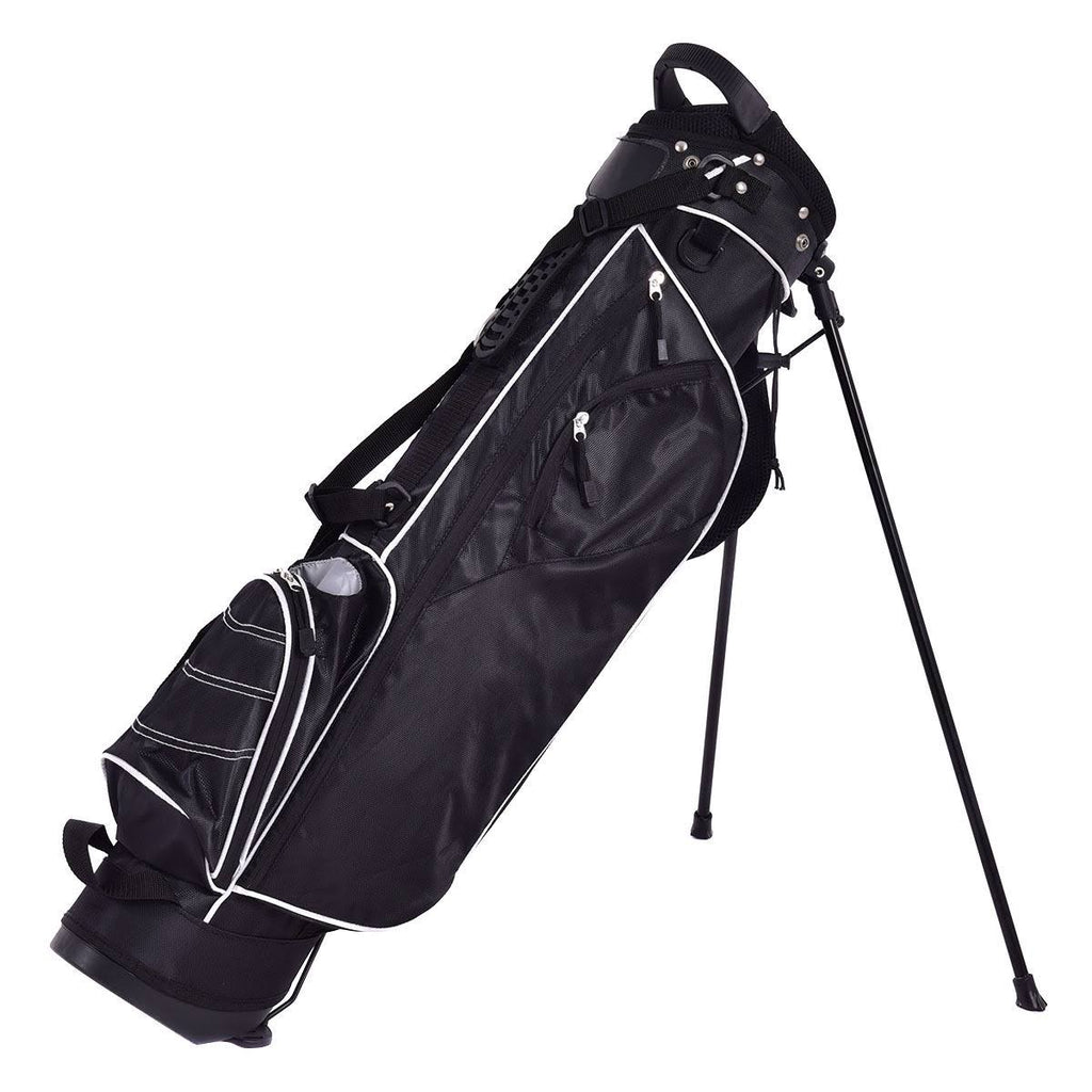 Black Golf Stand Cart Bag with 4 Way Divider T6317