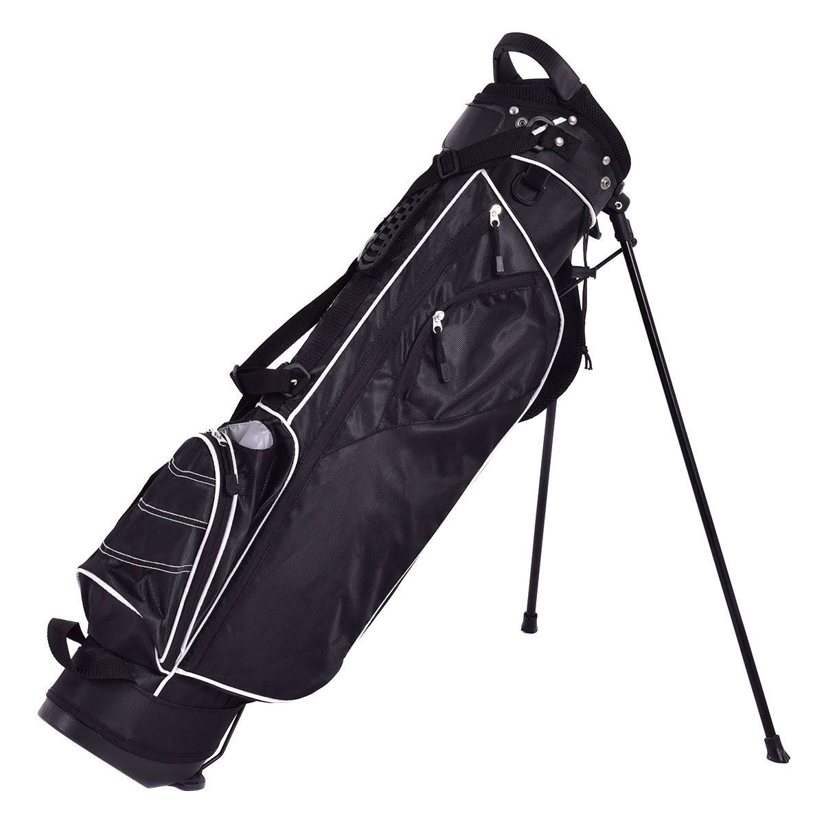 Black Golf Stand Cart Bag with 4 Way Divider T6317