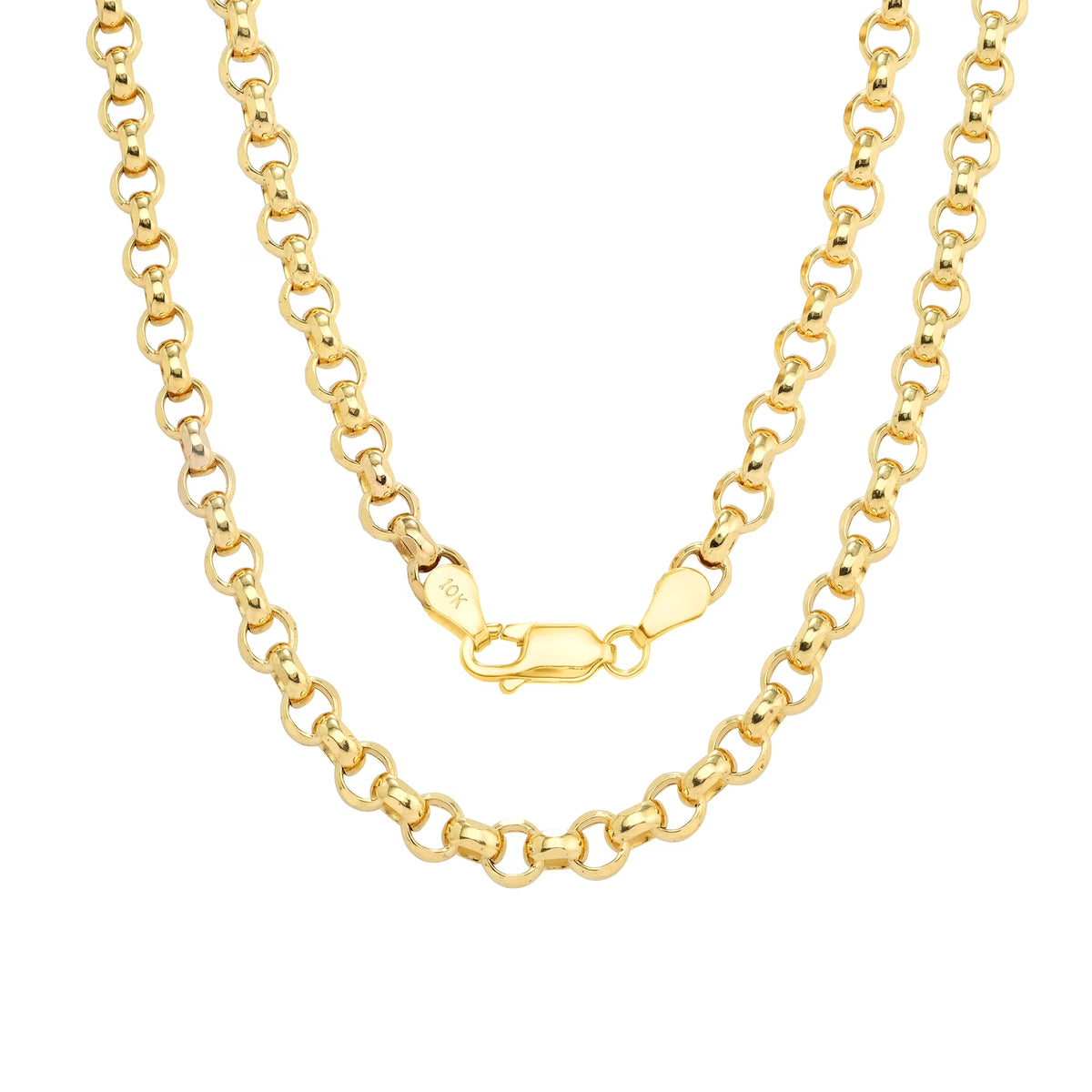 10k Yellow Gold 5mm Rolo Chain Necklace 18" - 24" F774191