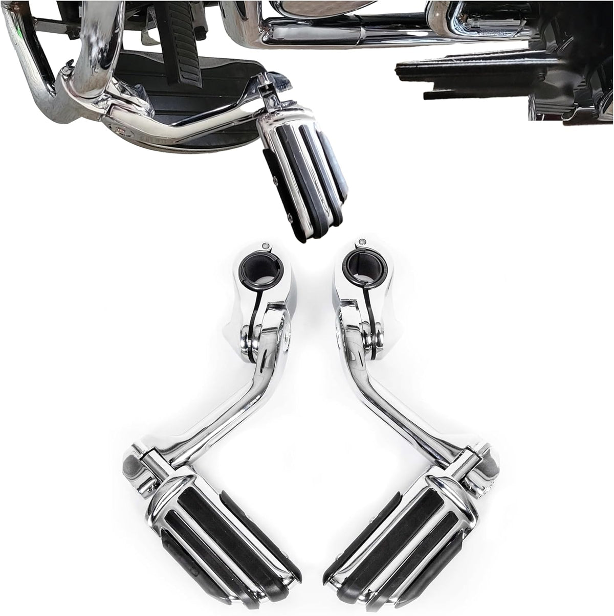 1-1/4" Long Highway Foot Pegs Pedal with Screws for 1.25" Motorcycle Crash Bar Engine Guards Mount Tubing L662082
