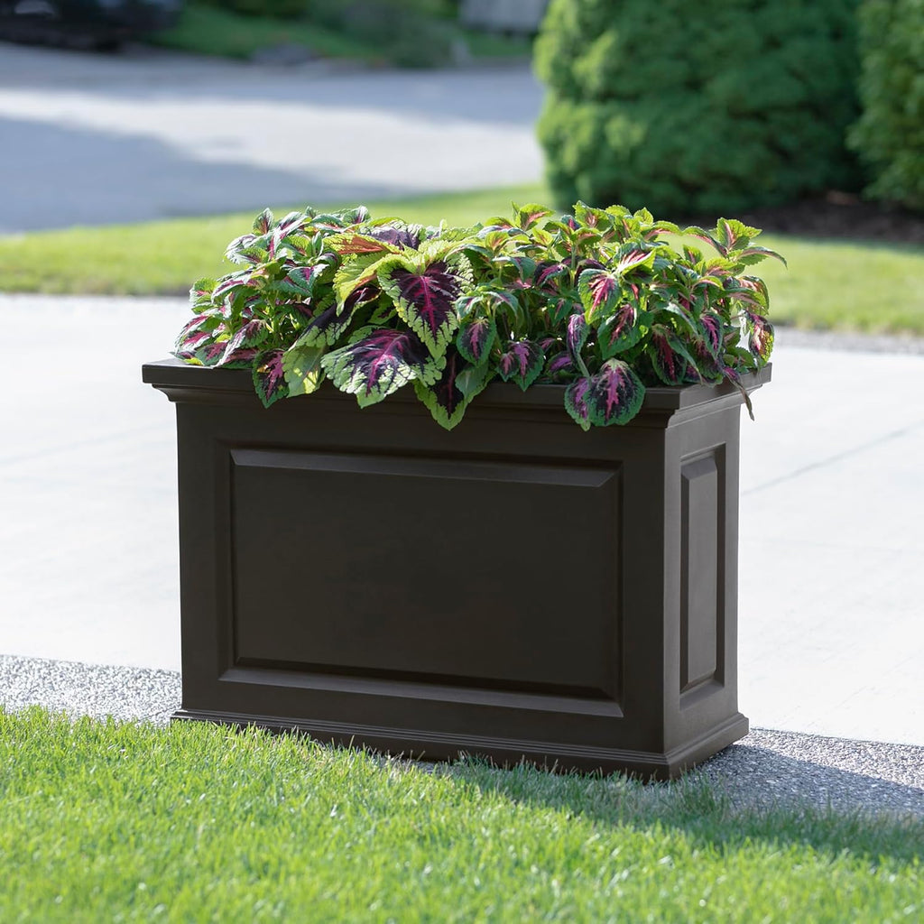 Black 36in L x 16in W x 24in H Planter with Built-in Water Reservoir R698173
