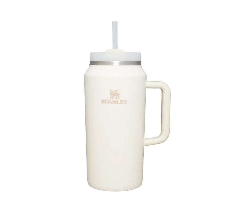 Cream 64oz Stainless Steel Tumbler with Lid and Straw J16678