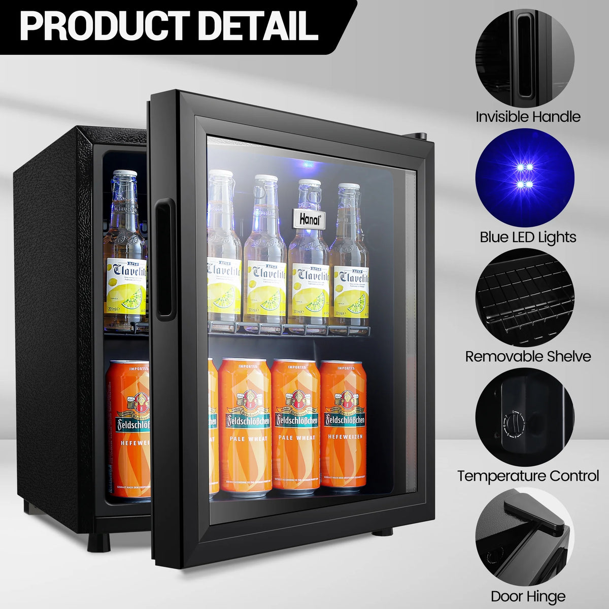 62-Can Beverage Refrigerator and Cooler with Glass Door N789
