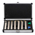 1/2 Shank 7 Pieces Set Indexable Lathe Turning Tool Holder, Nickel Plated Metal Cutting Tools, Pack of 2 O9577