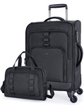 Black Expandable 20 inch Carry on Luggage with Spinner Wheels M459