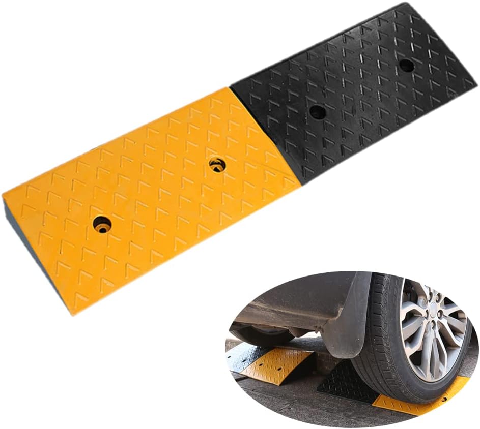 2 Rubber Heavy Duty Driveway Curb Ramp 10 Ton 39.3*5.9*2inch W47847