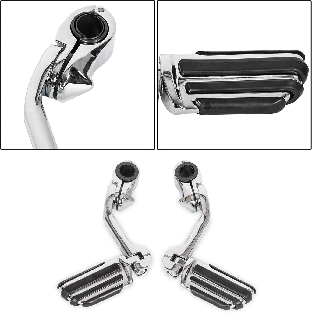 1-1/4" Long Highway Foot Pegs Pedal with Screws for 1.25" Motorcycle Crash Bar Engine Guards Mount Tubing L662082