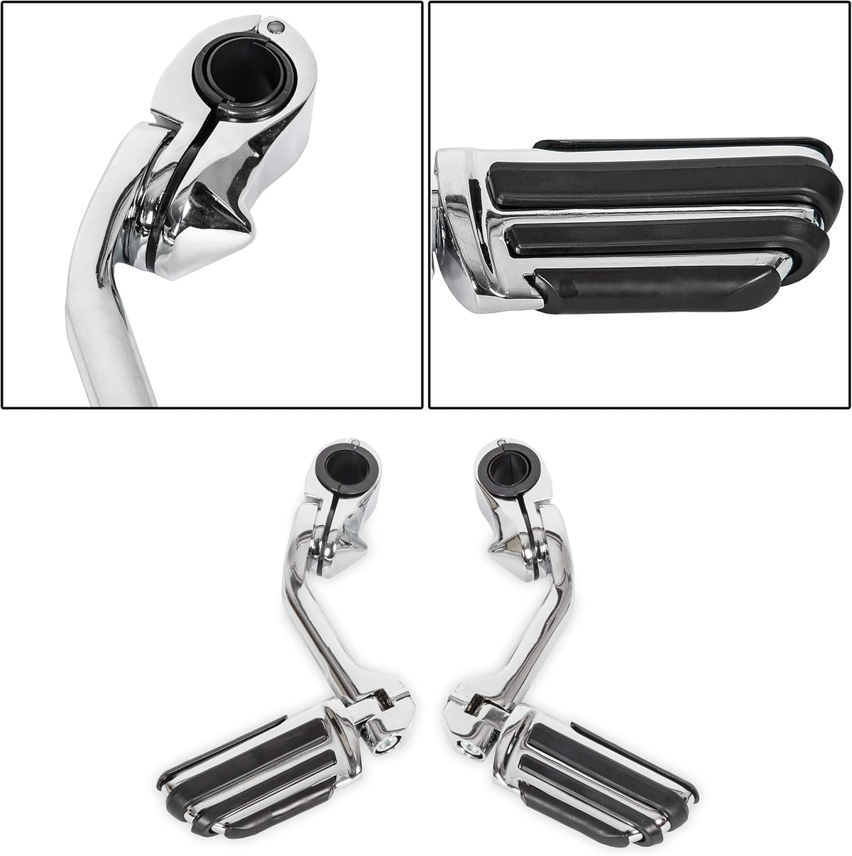 1-1/4" Long Highway Foot Pegs Pedal with Screws for 1.25" Motorcycle Crash Bar Engine Guards Mount Tubing L662082